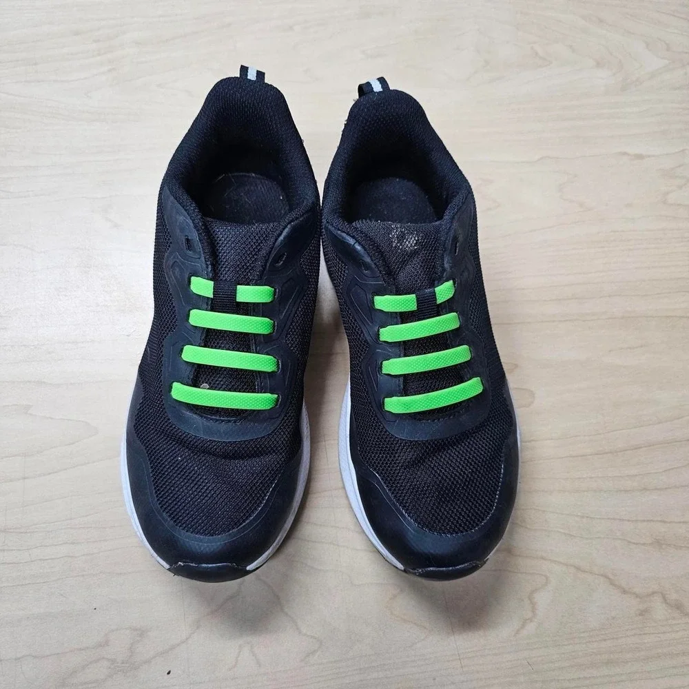 Champion & FUBU Boys Sneakers Bundle Size 2 Black Neon Green Grey White Shoes